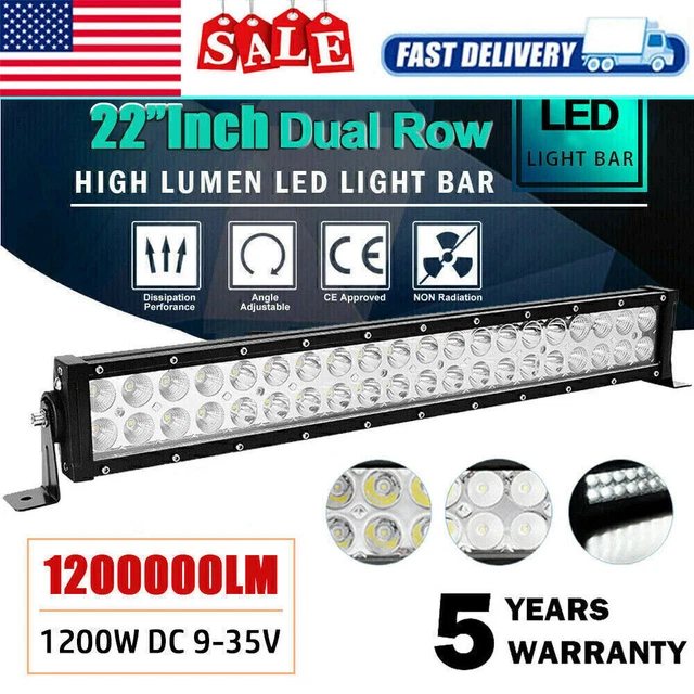 22 Inch 324W Triple Row LED Combo Light Bar For Trucks & SUVs - 6000K White, 12/24V