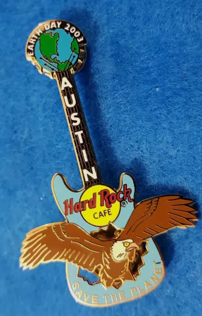 AUSTIN TEXAS EARTH DAY AMERICAN BALD EAGLE GUITAR 2003 Hard Rock Cafe PIN LE