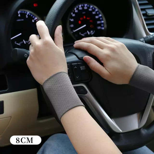 Elastic Wrist Brace Ice Silk Compression Wrist Sleeve for Men Women (Gray 8cm)