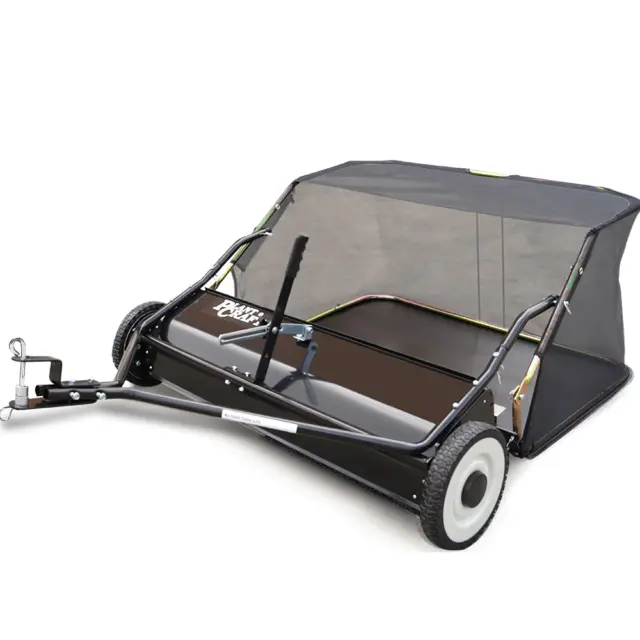 PlantCraft Lawn Sweeper 38" Wide, Tow Behind Leaf and Grass Clipping Collector,