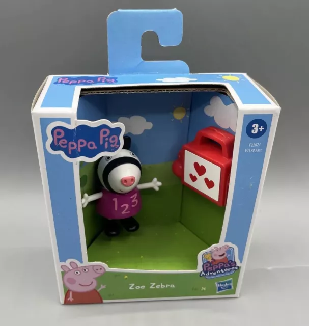 ZOE ZEBRA DOLL figurine Peppa Pig toy figure With red Lunchbox