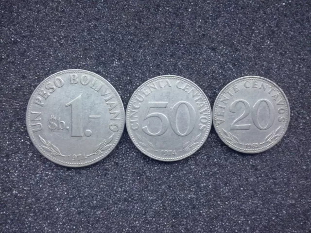 Bolivia  1 boliviano ; 20,50 centavos , 1965-74