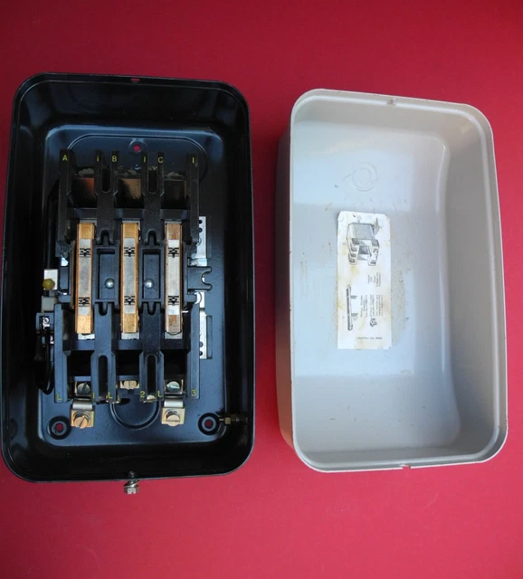Old Electrical Rack Contactor RARE VINTAGE CRABTREE 60 Amp Triple Pole Contactor 250v DC Coil Steel ...