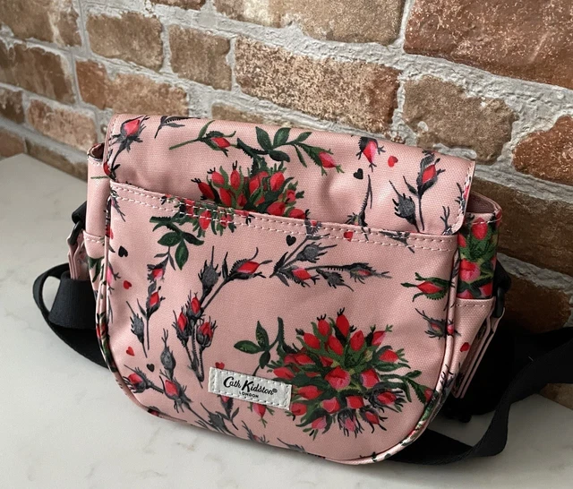 Cath Kidston Light Pink Floral Print Saddle Bag/ Cross Body Bag. BNWT.