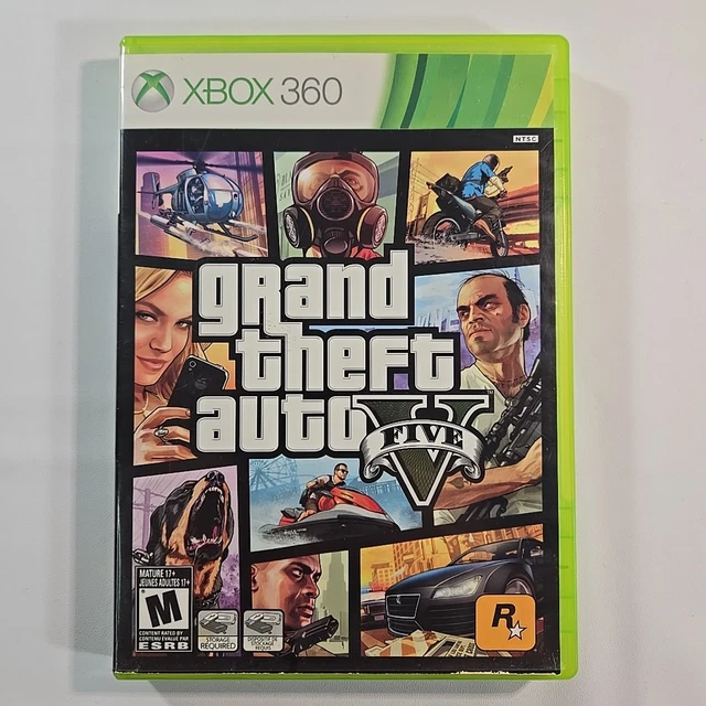 GRAND THEFT AUTO V Microsoft Xbox 360 Game Tested & Complete CIB W/ Map