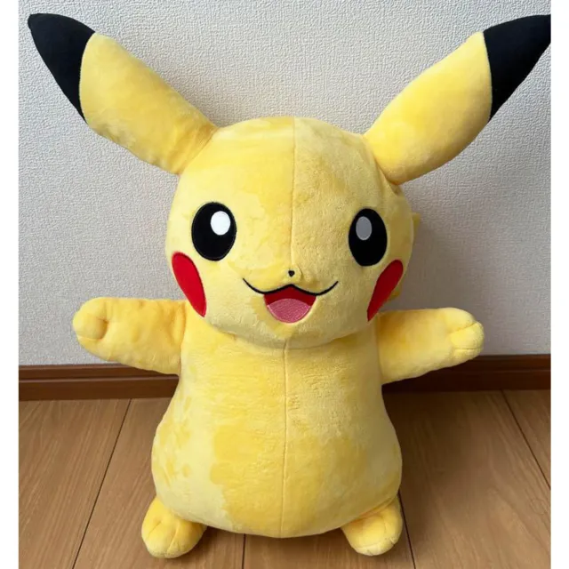 Pokemon Center Original Pikachu Smile Plush Stuffed Doll Toy Life Size Excellent