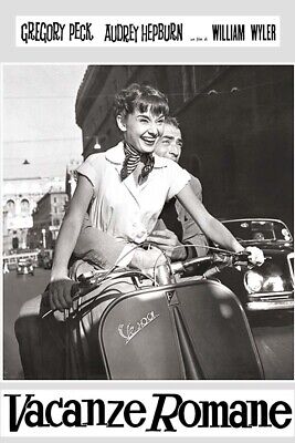 Poster Manifesto Locandina Cinema Stampa Vintage Vacanze Romane Audrey Hepburn
