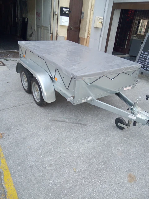 Remorque 500 kg ERDE 2 ESSIEUX fonctionnel acier galvanisé, toutes opti