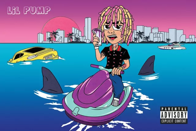 SEALED Lil Pump POSTER Rapper Artist Artwork Cartoon Gucci Gang Esskeetit