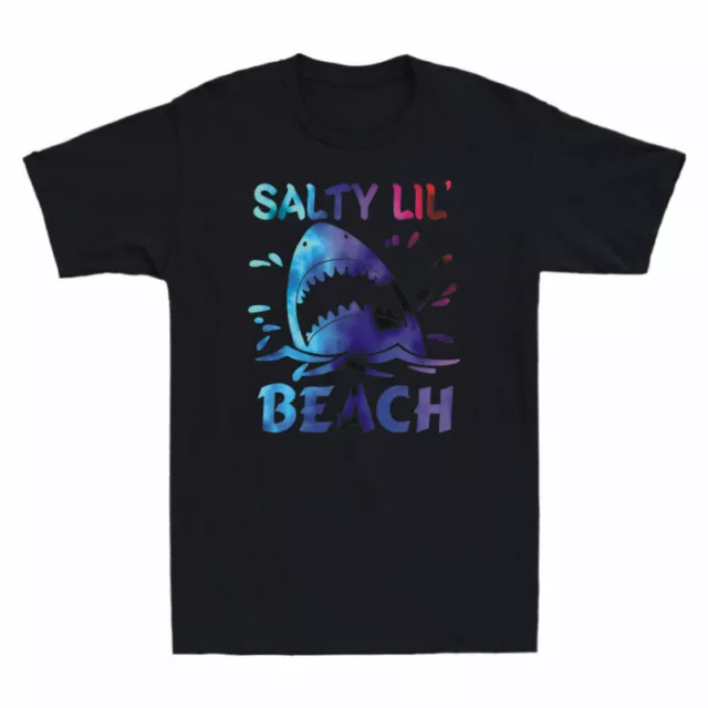 Funny Sleeve Salty Graphic Beach T-Shirt Shark Short Men's Shark Little Cotton