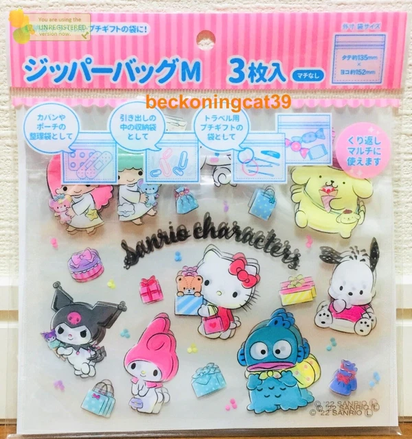 Sanrio Character Zipper Bag 3 Gift Case Kitty Little Twin Stars My Melody...