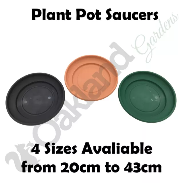 Plant Pot Saucer Round Strong Plastic Base Water Drip Tray Saucers 20 27 32 43cm