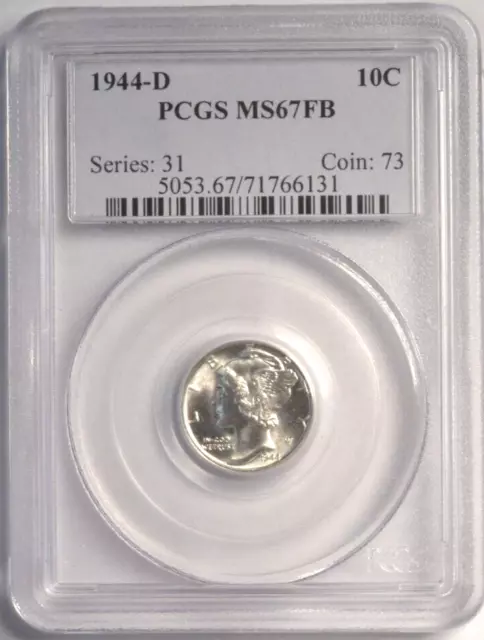 1944-D Mercury Silver Dime PCGS Certified MS 67 FB