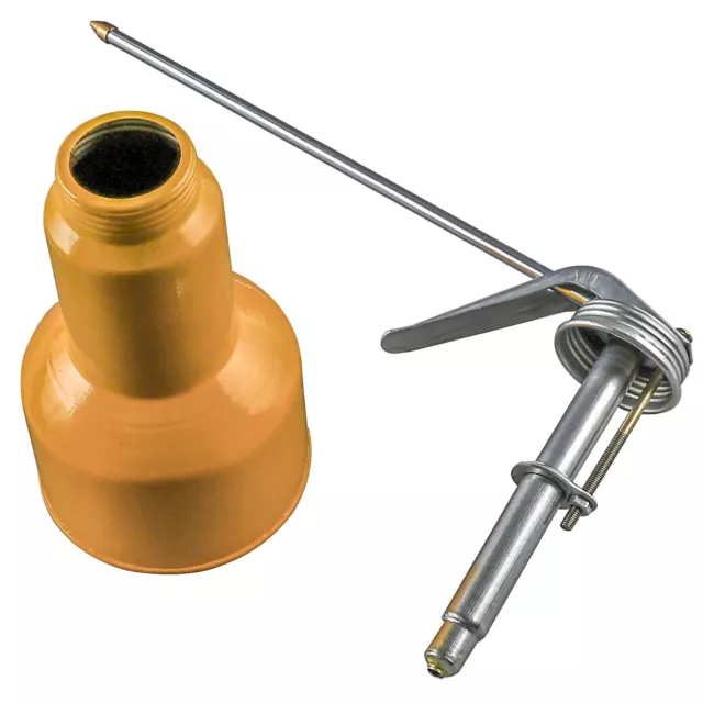 250/400/500ml Metal Oil Can Die Pump Oiler With Rigid Spout Thumb Pump  Workshop