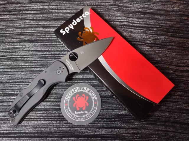 🔥Spyderco Knifecenter Exclusive Native 5 - Smooth Black G10 - Black DLC Cruwear