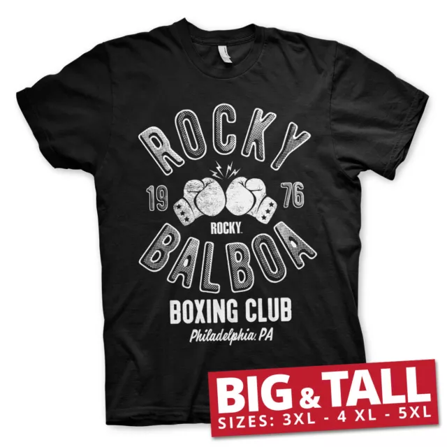 Licenza Ufficiale ROCKY Balboa Boxe Club Big&tall 3XL,4XL,5XL Uomo T-Shirt