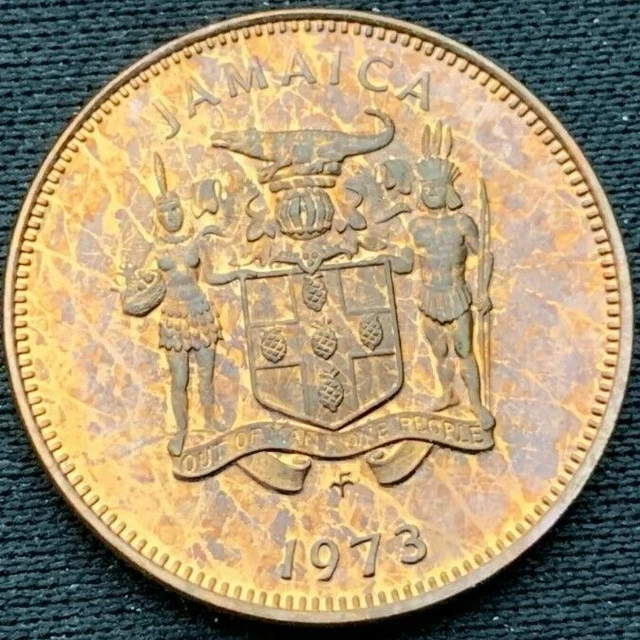 1973 Jamaica 1 Cent PROOF Coin   ( Mintage 28K )  Rare World Coin      #K630