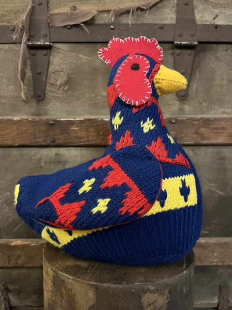 Handmade Granny Core Chicken Farm Plush Upcycled Reworked Vintage Sweater