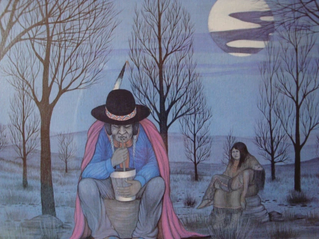 Native American Signed Numbered Art J. Tiger Muscogee Nation Seminole Artist EUC