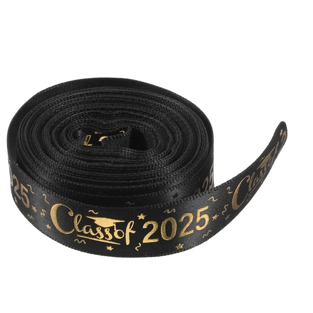 GRADUATION SEASON POLYESTER Ribbon 2025 With Gold Hot Stamping For ...