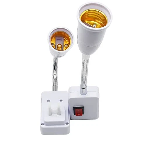 Extension Light Socket E27/E26,Socket Adapter with On/Off Switch, Plug in Lightn