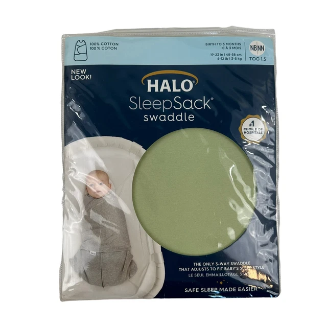 NUEVO HALO Recién Nacido NB Verde Saco de Dormir Manta 0-3 Meses 6-12 libras TOG 1.5