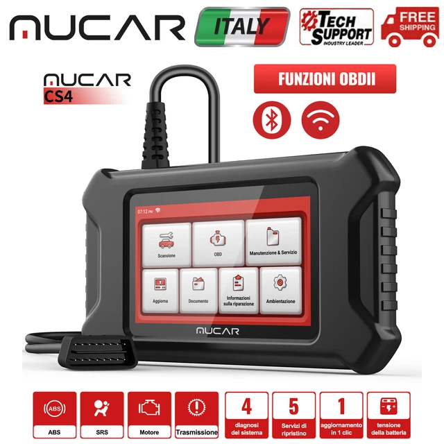 MUCAR CS4 DIAGNOSI AUTO Strumento Diagnostico Scanner OBD2 ABS SRS ECM TCM IT