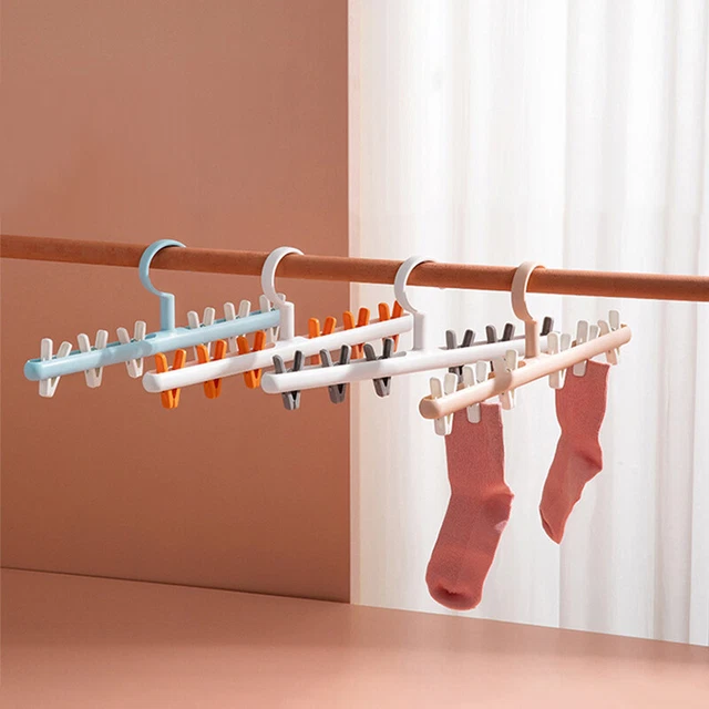 6 Clips Multi-function Drying Rack for Socks Bra Underwear 360 Degree RotatiH7