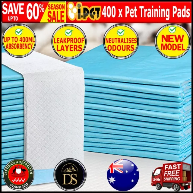 400pcs Puppy Dog Pet Training Pads Indoor Cat Toilet 60 x 60cm Super Absorbent.