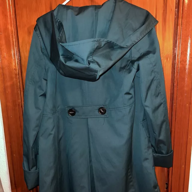 Womens JONES NEW YORK Dark Green Lightweight Short Trench Jacket Coat Size Small