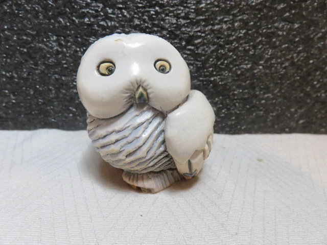 ARTESANIA RINCONADA URUGUAY SNOW OWL FIGURINE  (ships from New York for USA)
