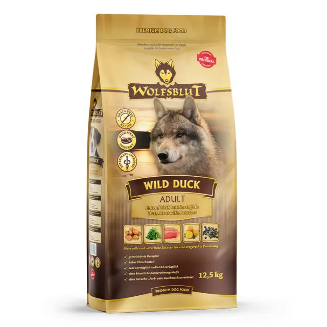 Wolfsblut Wild Duck 12,5kg getreidefreies Hundefutter