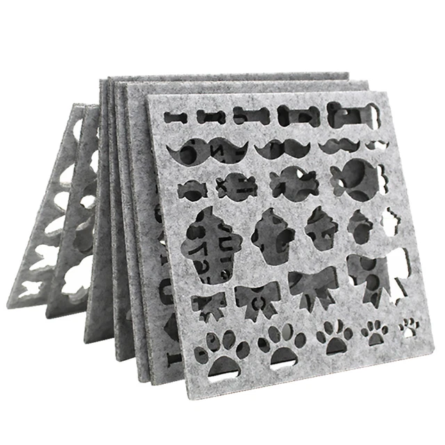 Kit 7 Pochoirs Pour Feutrage à L'aiguille - Moules Réutilisables Motifs Animaux, Fruits - Pour Débutants En Loisir Créatif Laine