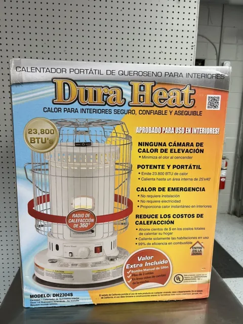 DuraHeat DH2304 Indoor Kerosene Heater New in Sealed Box 23800 BTU