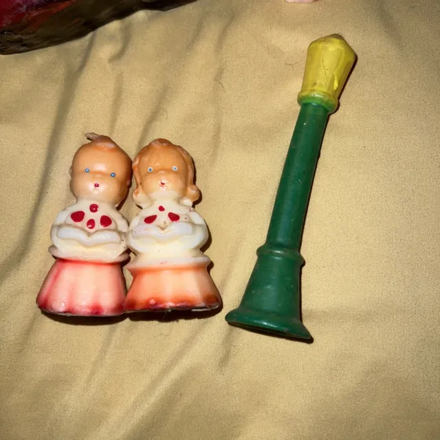 Lot Of 3 Candles Vintage Gurley Carole’s And Lamp Post 3” To 5”