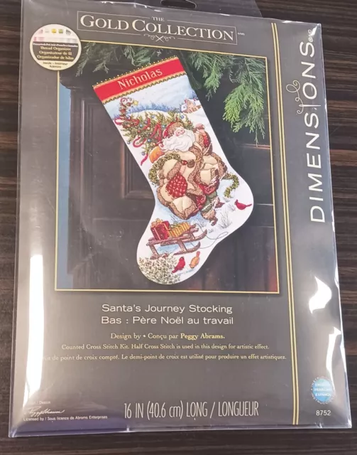 Dimensions: Gold Collection Welcome Santa Stocking Counted Cross