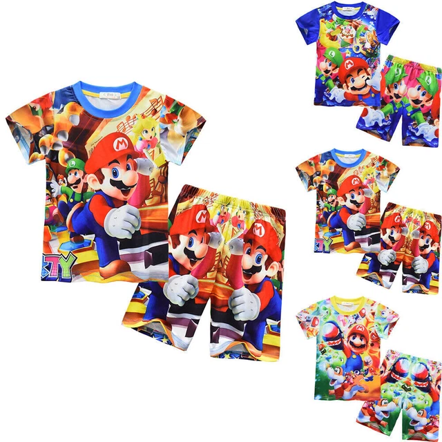 KIDS SUPER MARIO Pyjamas Set Short Sleeve T Shirt Short Pants