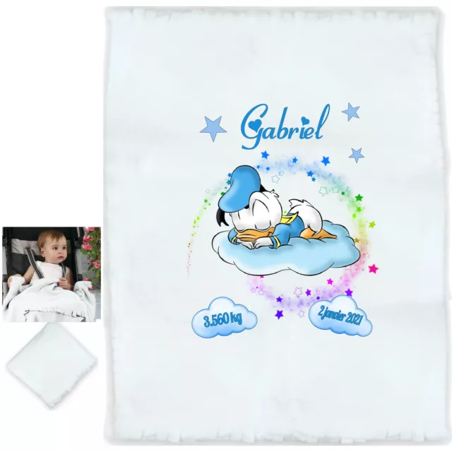 plaid bébé personnalisé cadeau naissance prenom texte choix réf 22