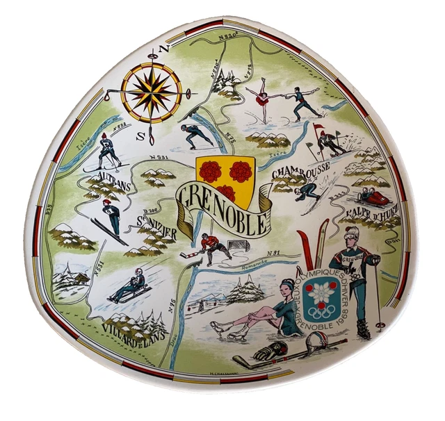 Cadre Assiette Villeroy & Boch – Jeux Olympiques Grenoble 1968, état Parfait