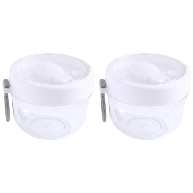 Aphmeir Contenitori per avena durante la notte con coperchio, in acciaio inox da 567 ml, barattoli di avena con cucchiaio, contenitori per alimenti isolati(rosa