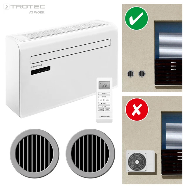 TROTEC Climatiseur mural monobloc intelligent PAC-W 2200 S | Télécommande IR