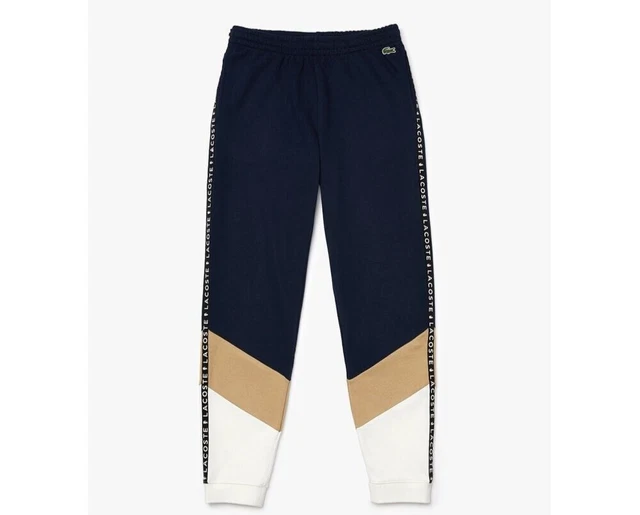 Lacoste Signature Striped Colorblock Men's Fleece Pants Size 9 4XL $110
