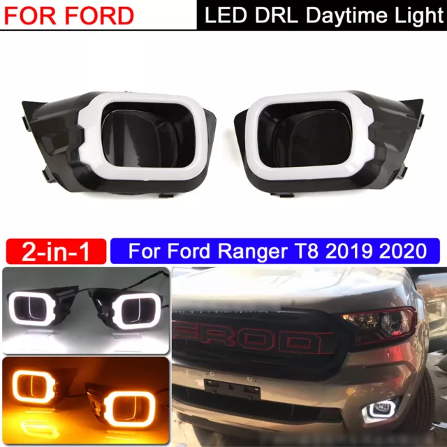 Daytime Running Lights LED DRL Fog Lamp Replacement Bumper For Ford Ranger T8