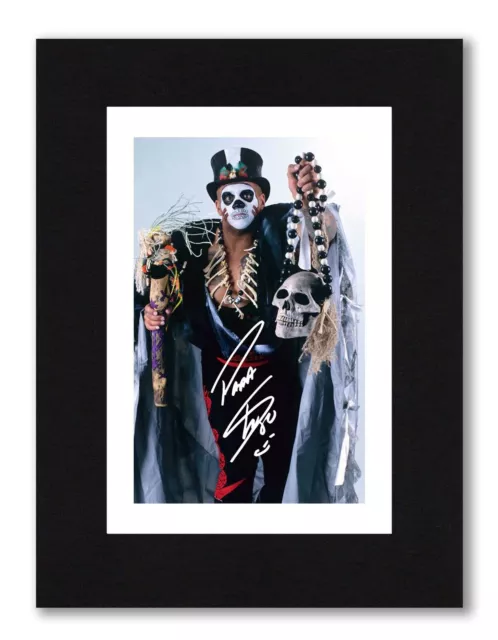 8x6 Halterung Papa Shango signiertes FOTO Vordruck rahmenfertig WWE Wrestling