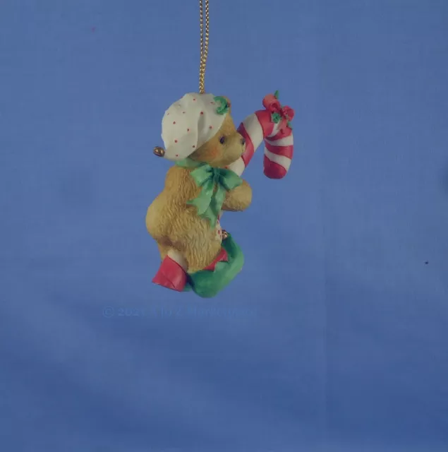 Cherished Teddies Enesco Elf With Candy Cane 651389 Hanging Ornament NIB NOS