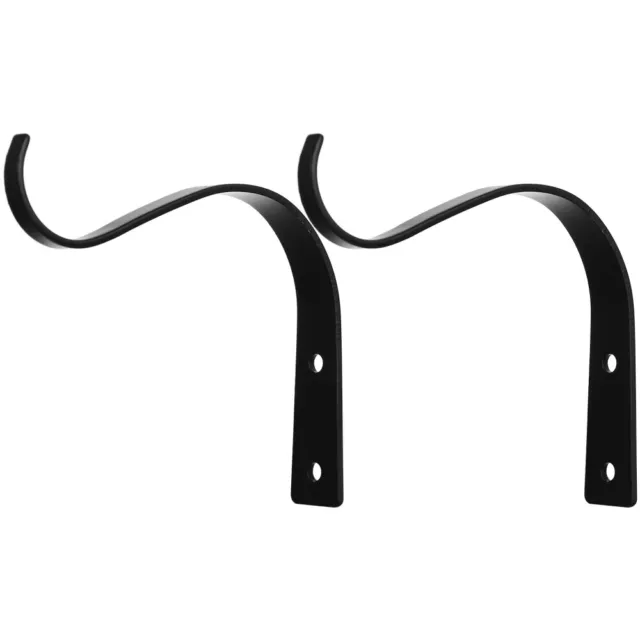 2 Pcs Metal Hangers Wrought Iron Flower Basket Hook Home Decor Pot