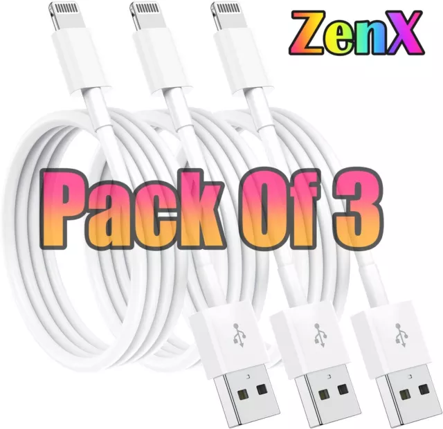 Bundle Of 3 Charging USB Cable For Apple iPhone5,6,7,8,X,XS,XR,11,12,13,Pro iPad