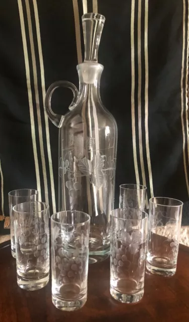 carafe a porto ancienne et ses 6 verres