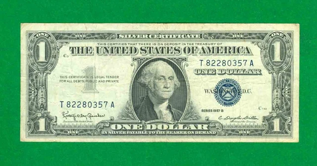 $1 1957-B 1 T/A Block Blue Seal Silver Certificate Circ.