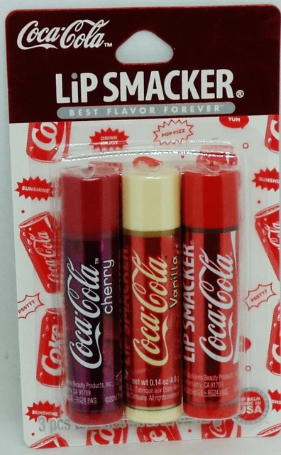 3 Pack Lip Smacker Coca Cola Collection Lip Balm Coke Classic, Cherry & Vanilla